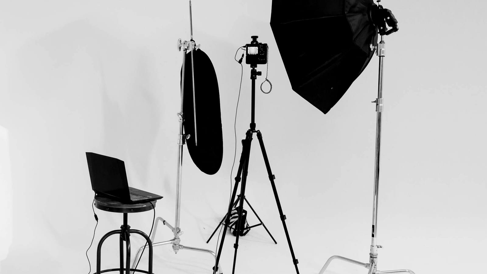 In-house photography studio — lighting setup